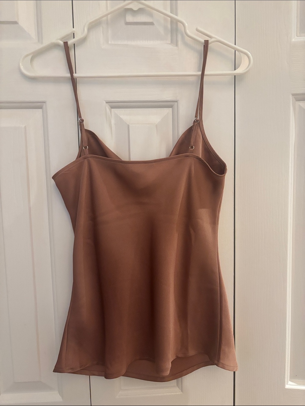 Express Satin Cowl Neck Camisole in Brown - Picture 3 of 3